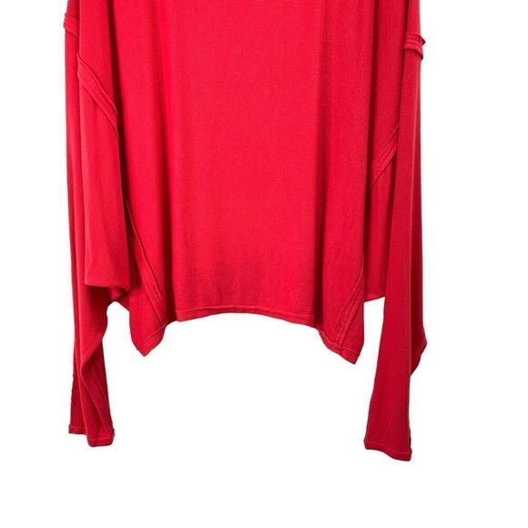 Free People boxy oversized dolman sleeve turtleneck ribbed top Size  S‎ Red boho - Picture 4 of 8
